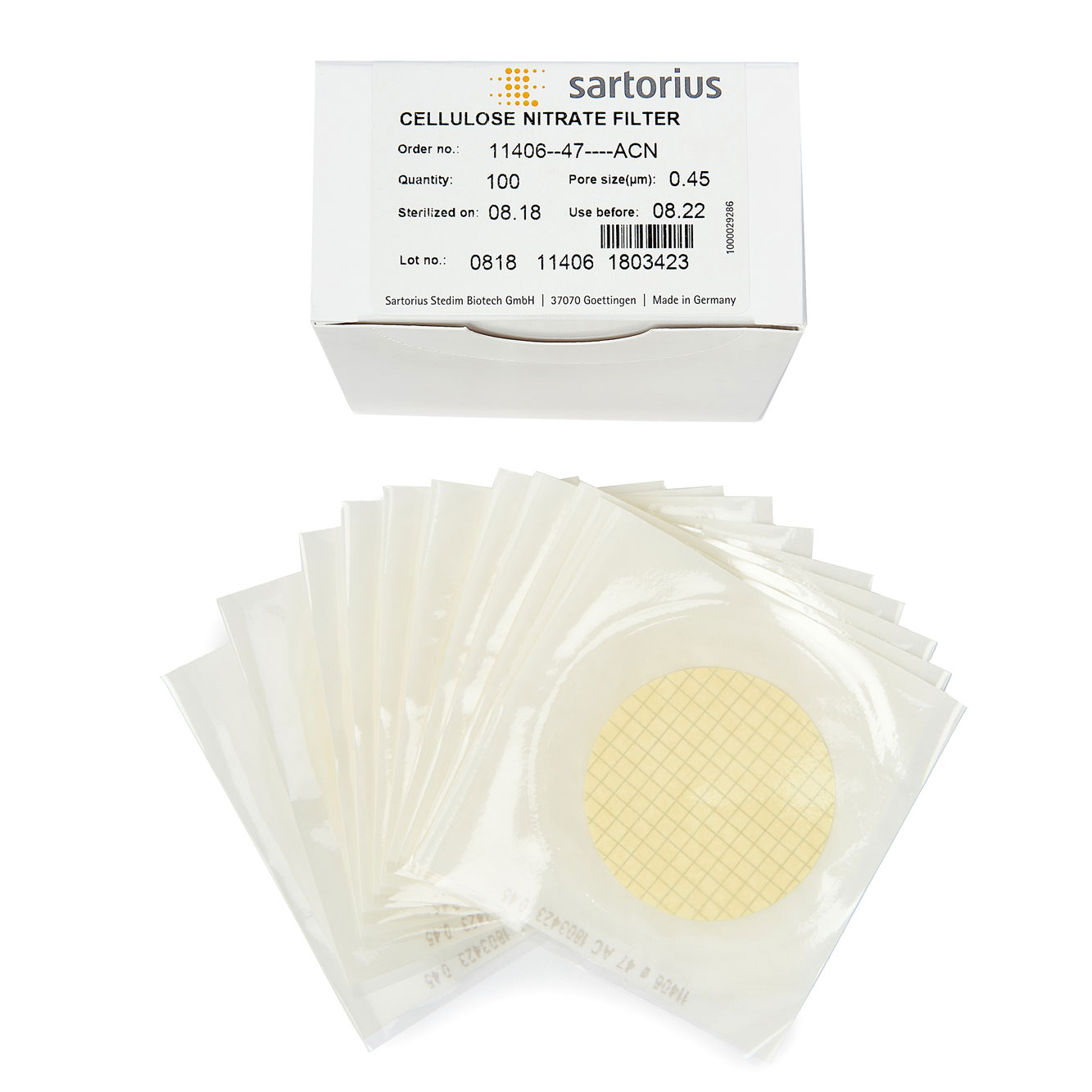 Màng lọc Cellulose Nitrate 47mm, lỗ lọc 0.20µm/0.45µm Sartorius